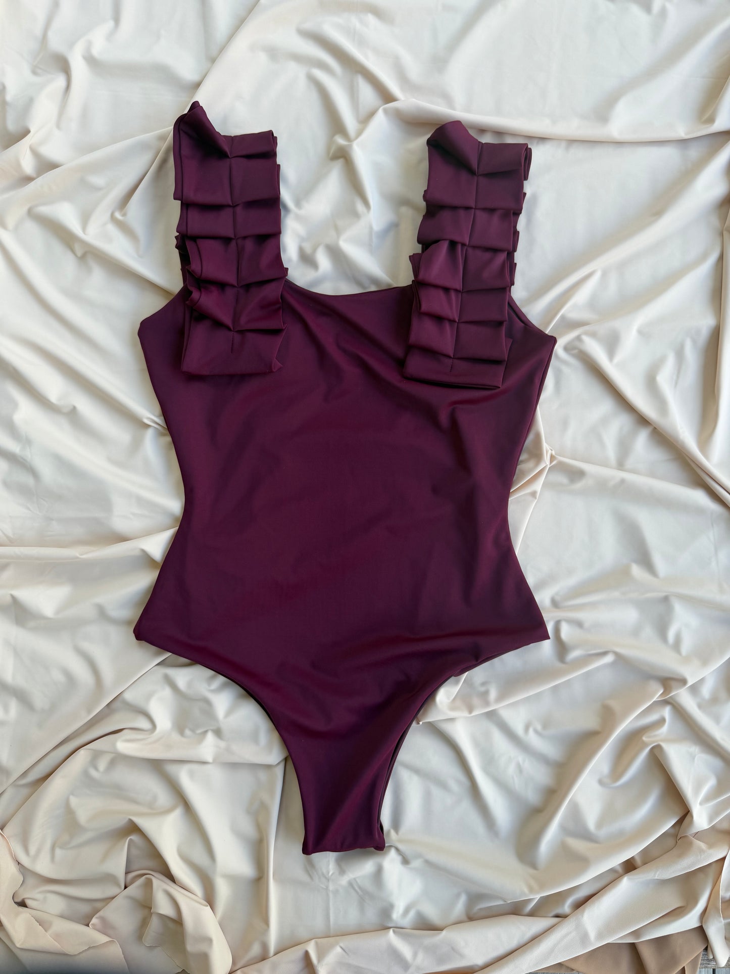 WINE | Pleated Bodysuit