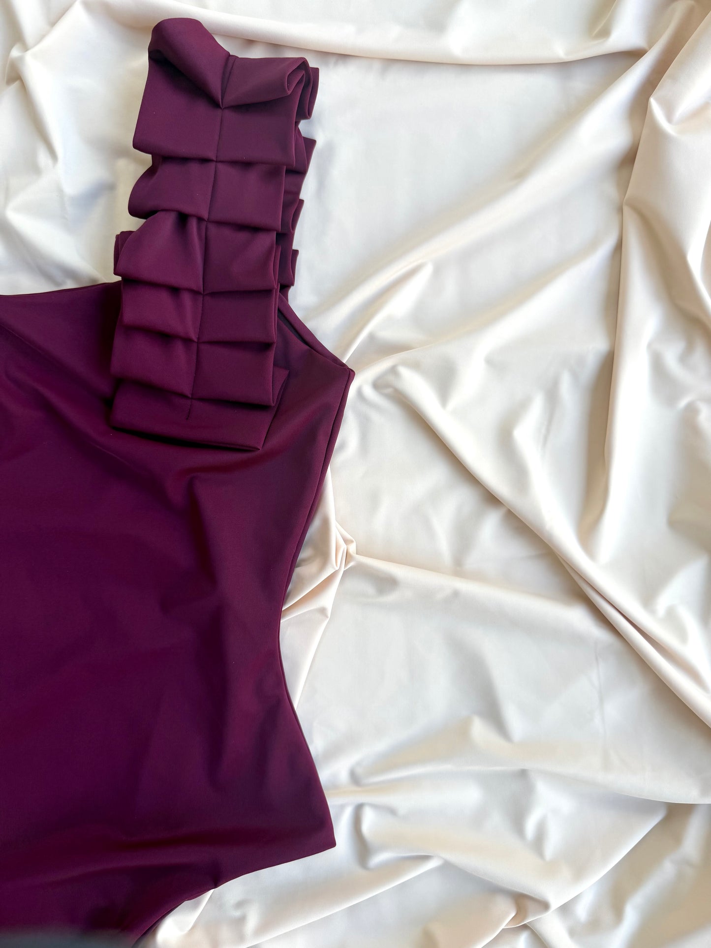 WINE | Pleated Bodysuit