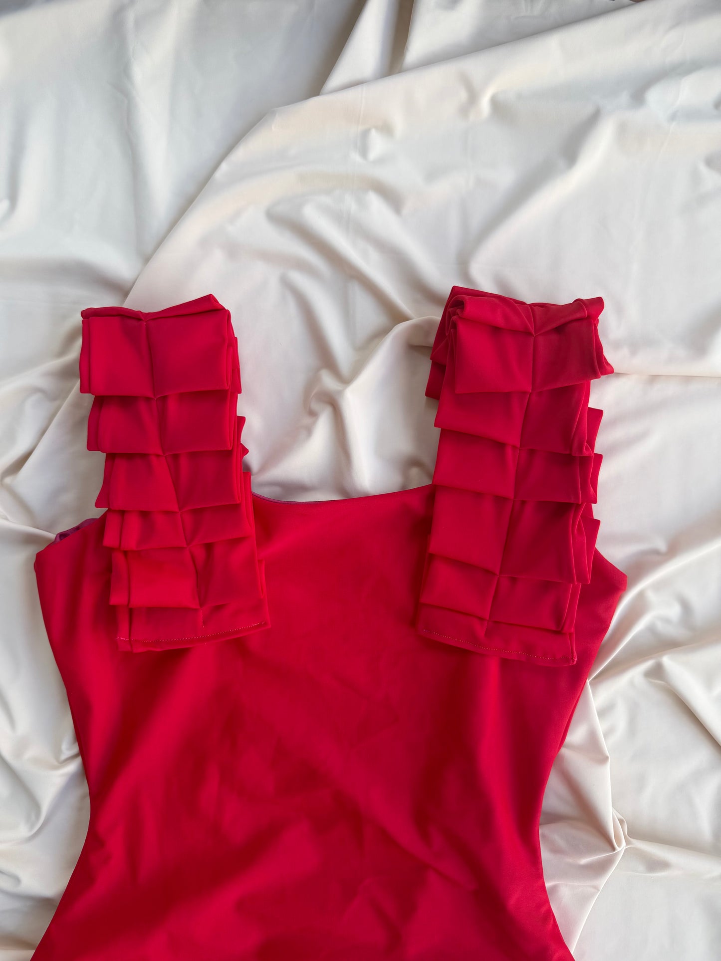 RED | Pleated Bodysuit