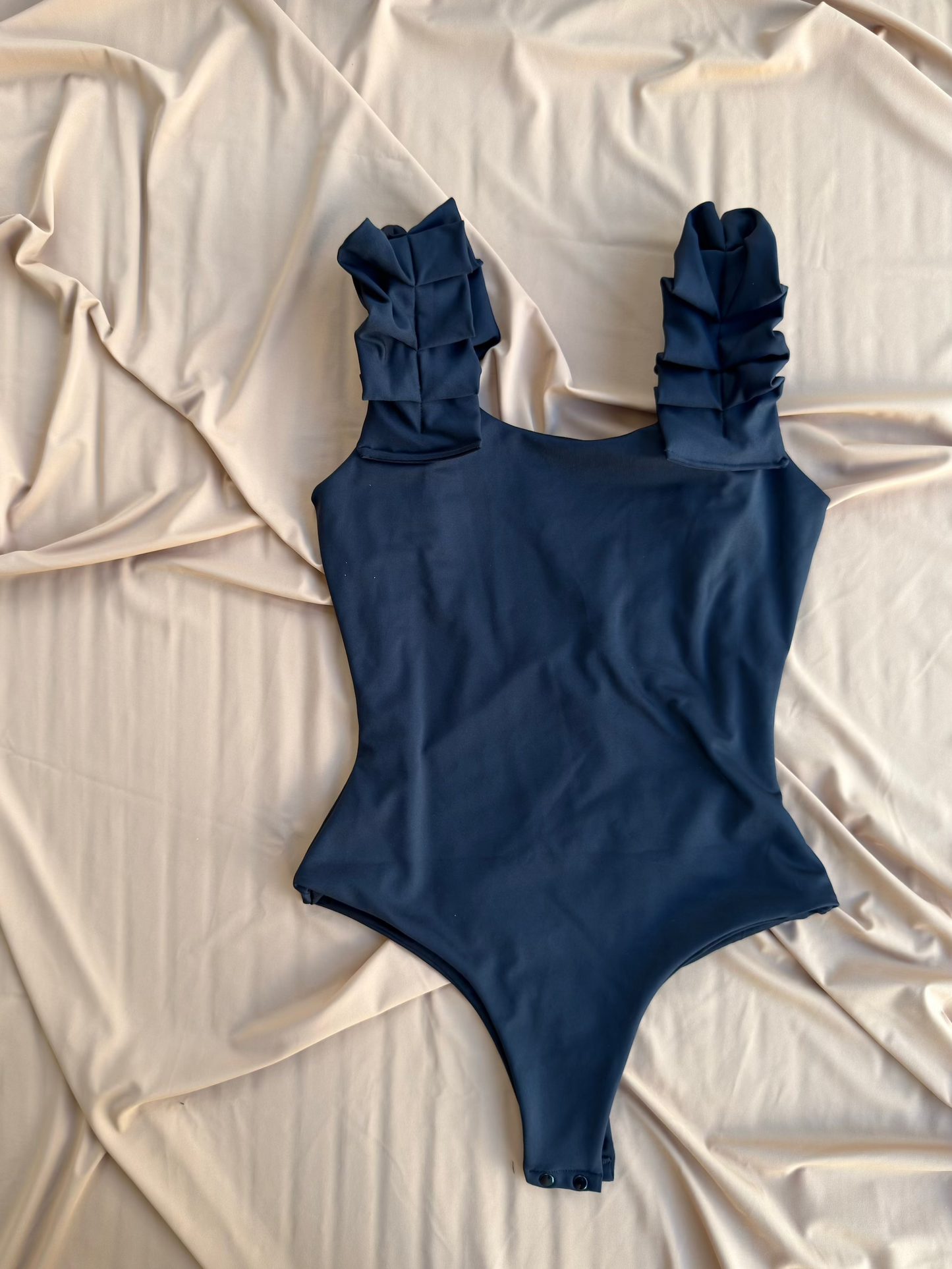 BLACK | Pleated Bodysuit