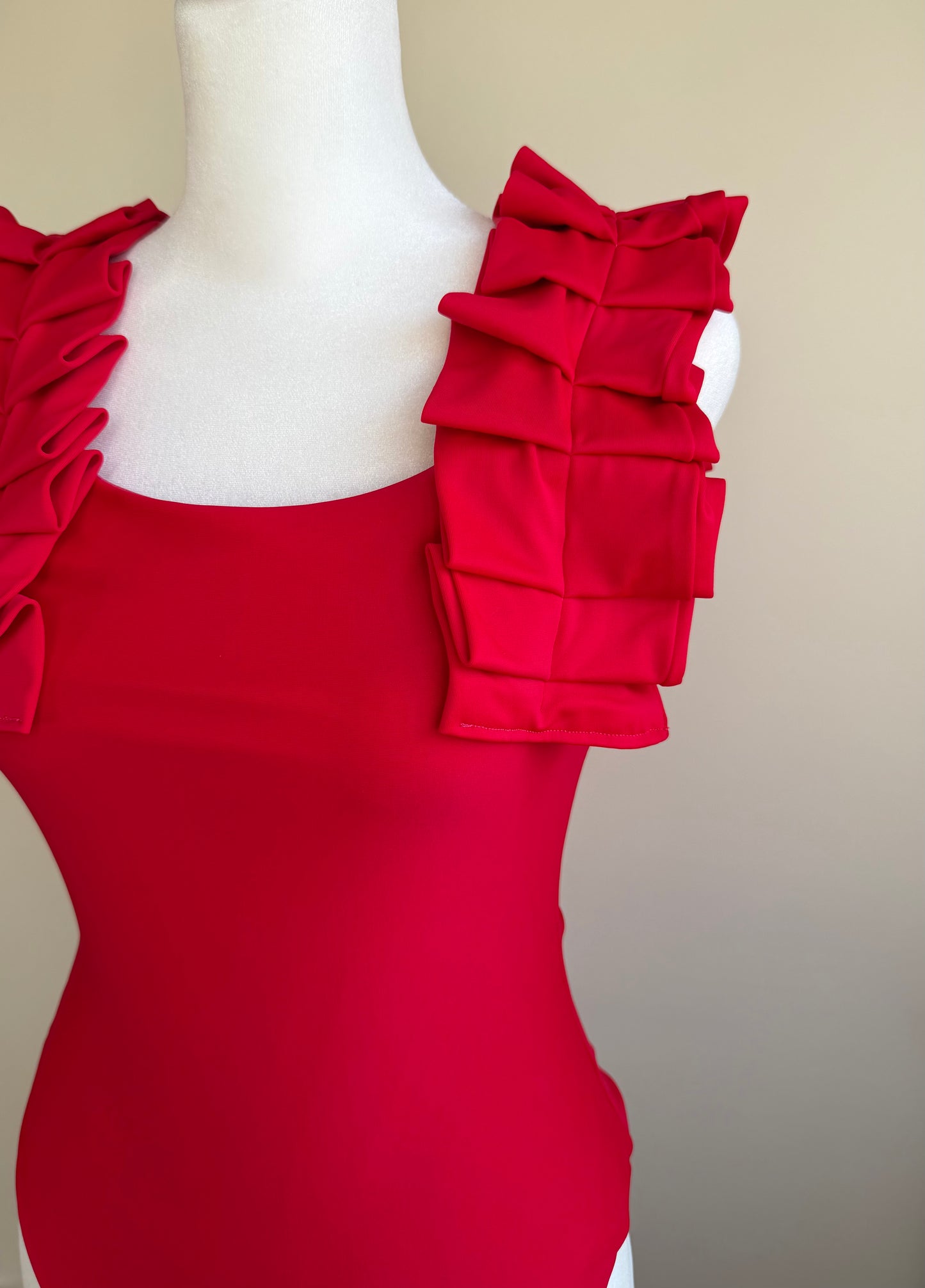 RED | Pleated Bodysuit