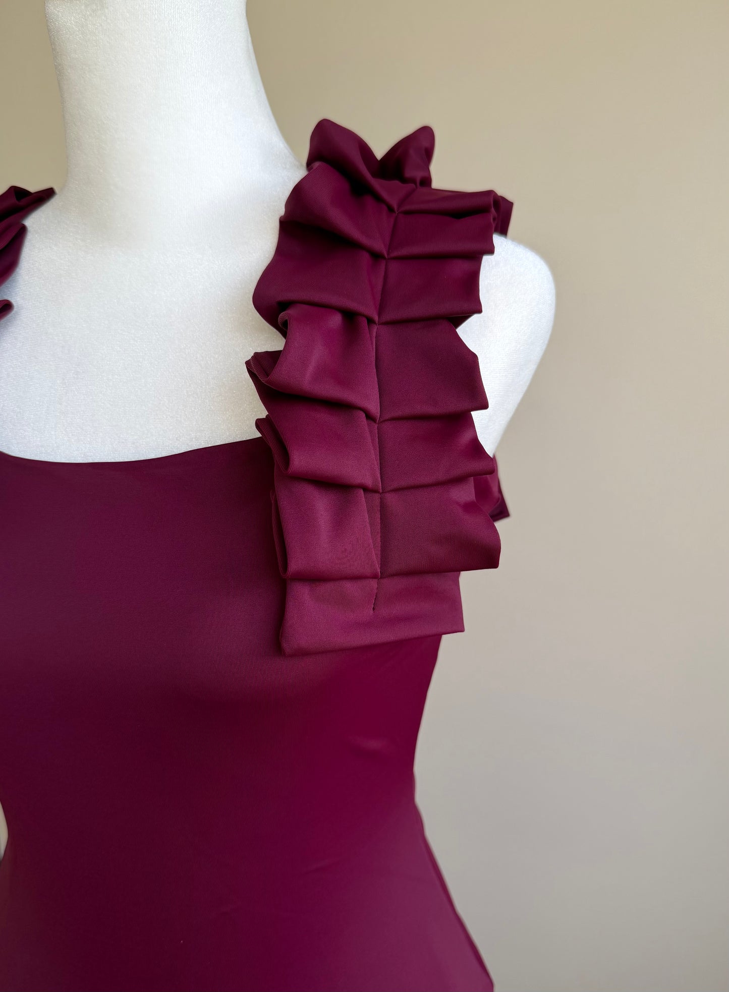 WINE | Pleated Bodysuit