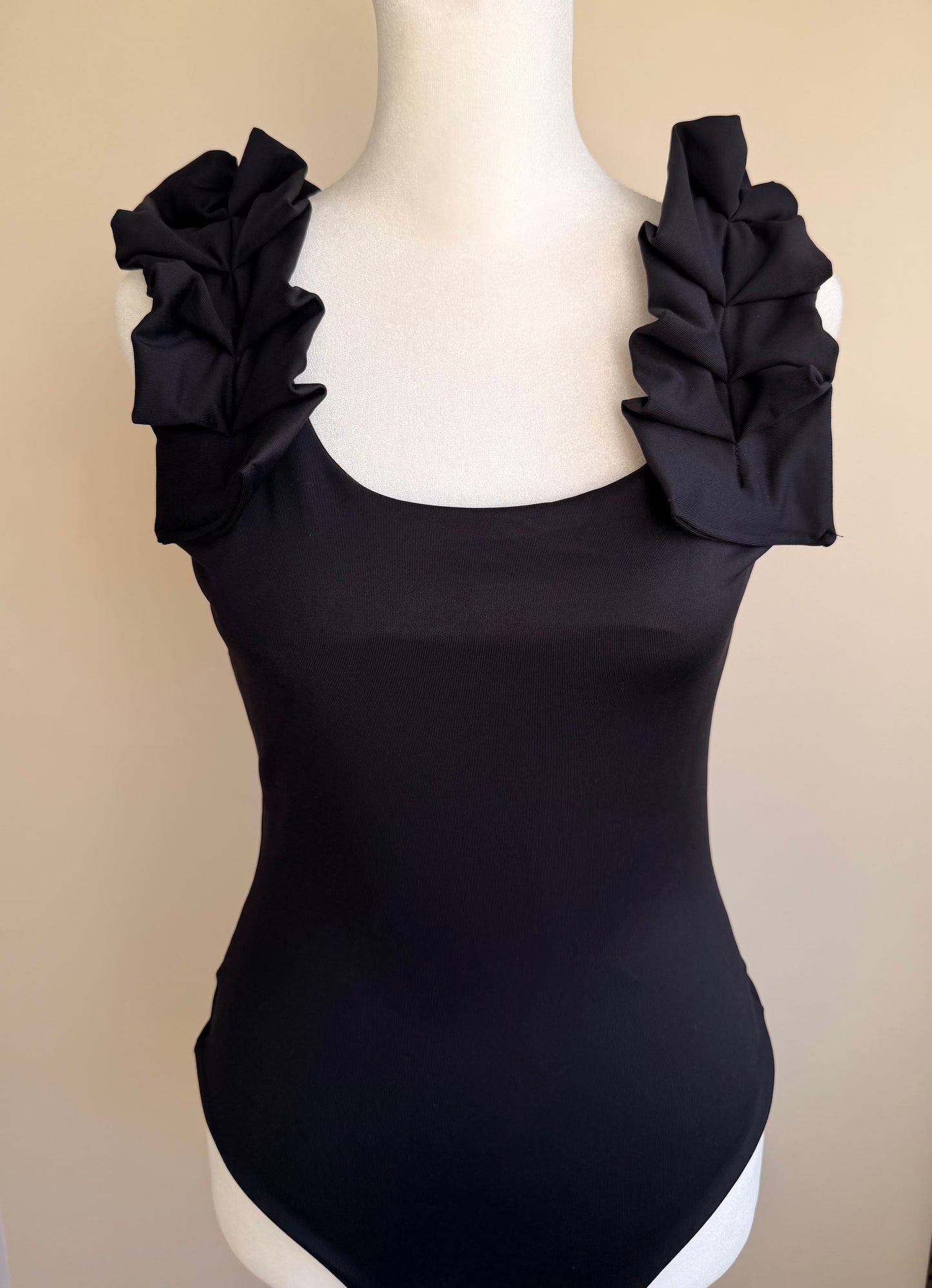 BLACK | Pleated Bodysuit